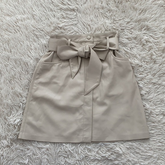 NWT nanushka a line western mini skirt in cream sz XS - Picture 5 of 8